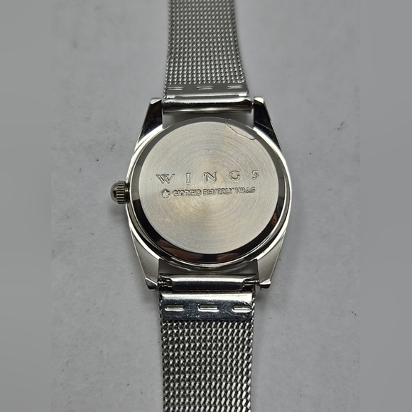 Womens Wings Giorgio Beverly Hills Watch Royal Blue Mesh Band SS New Battery - Picture 9 of 9